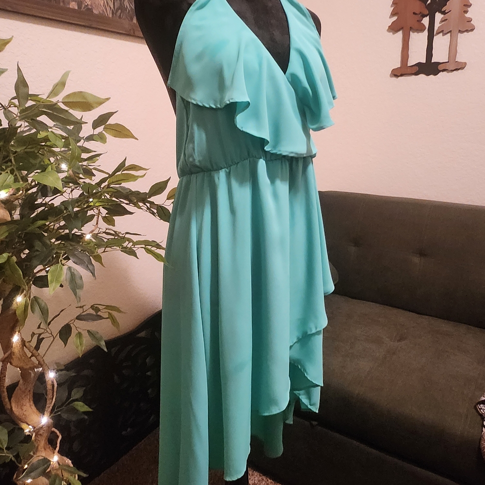 Elegant Teal Halter Dress